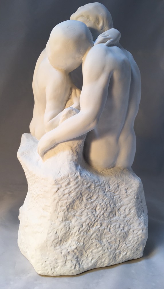 The Kiss Statue Lovers by Rodin White - Large