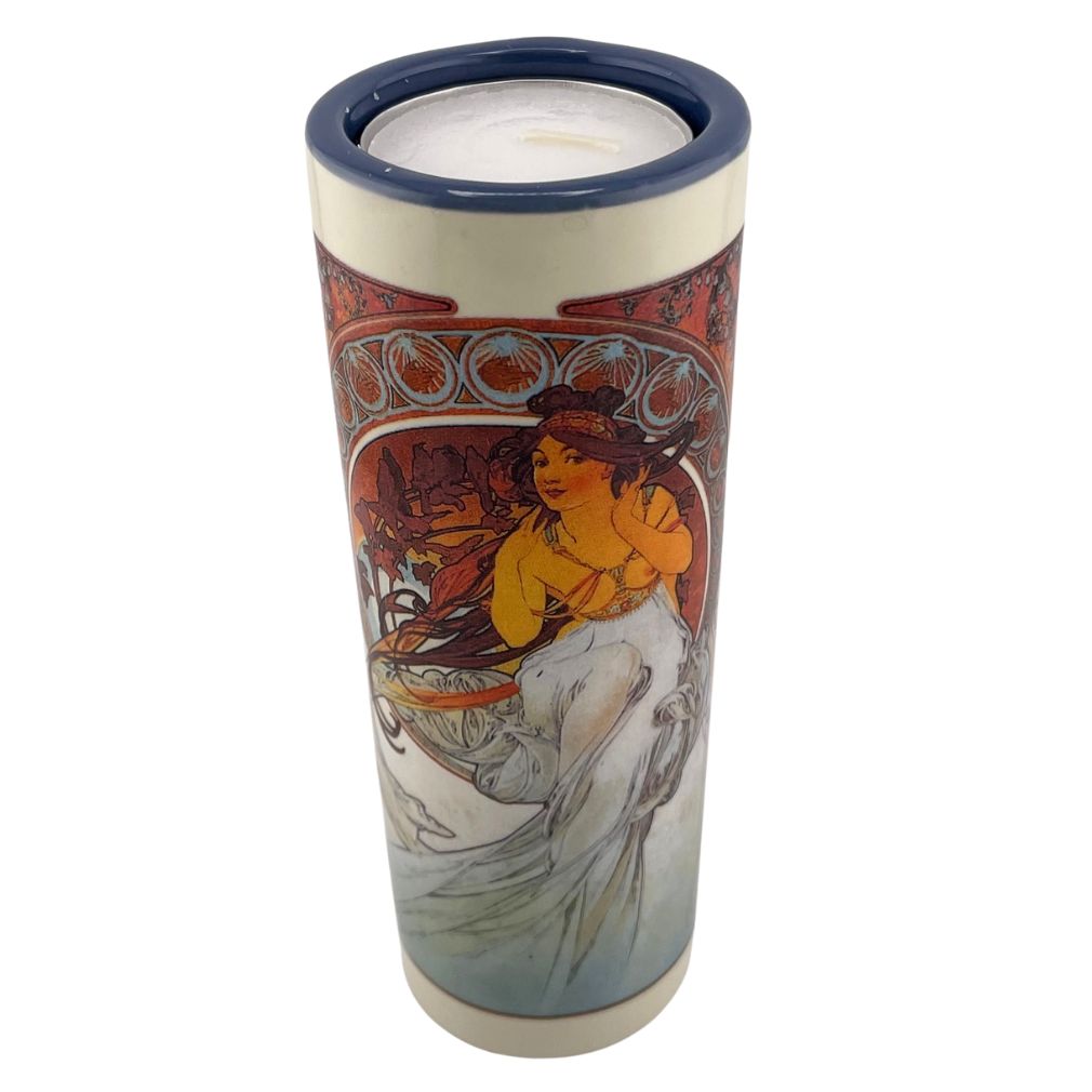 Mucha The Arts Woman Belle Epoque Ceramic Tealight Candleholder