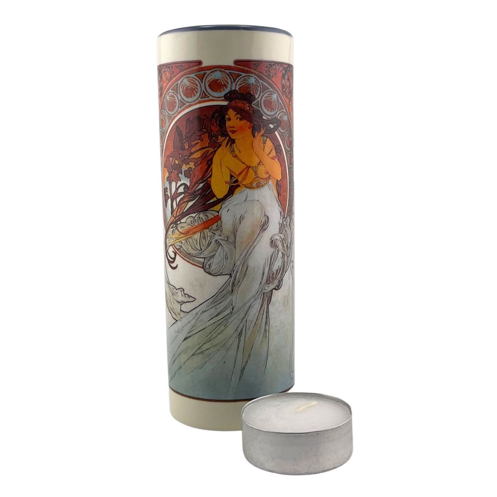 Mucha The Arts Woman Belle Epoque Ceramic Tealight Candleholder