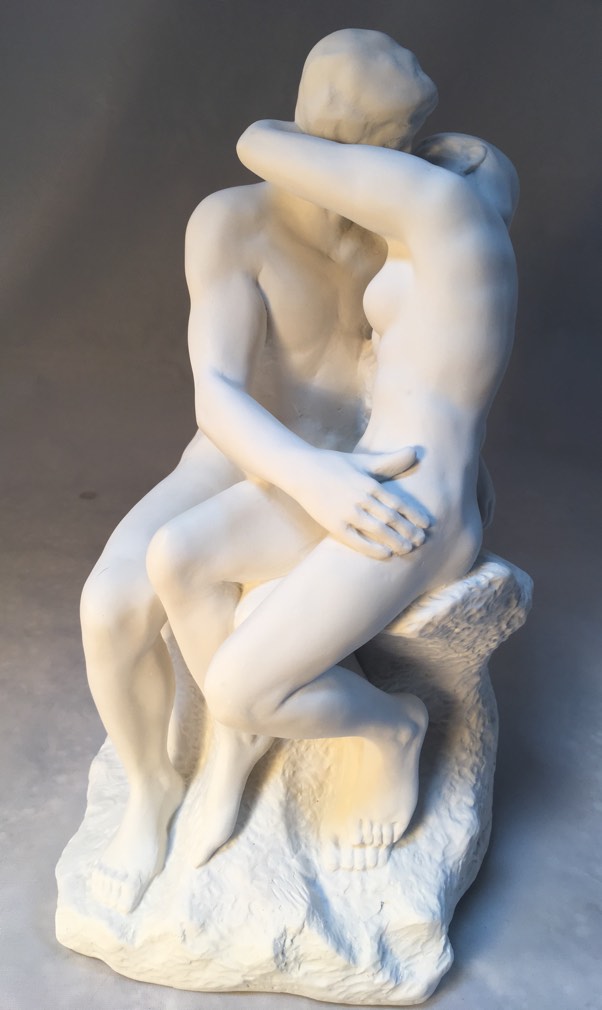 The Kiss Statue Lovers by Rodin White - Large