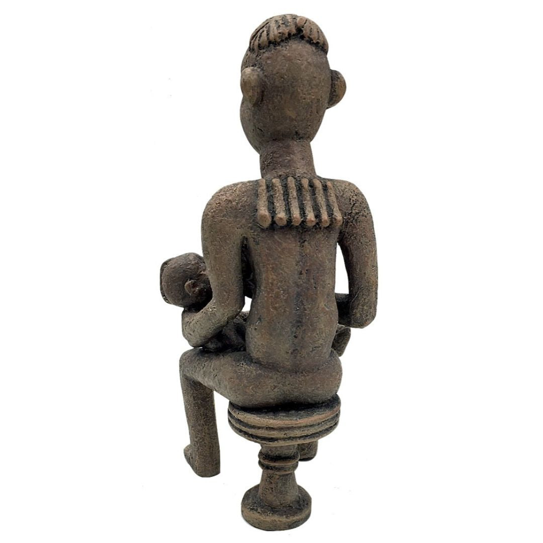 African Bangwa Anyi: Mother of Twins Figurine Museum Replica 6H