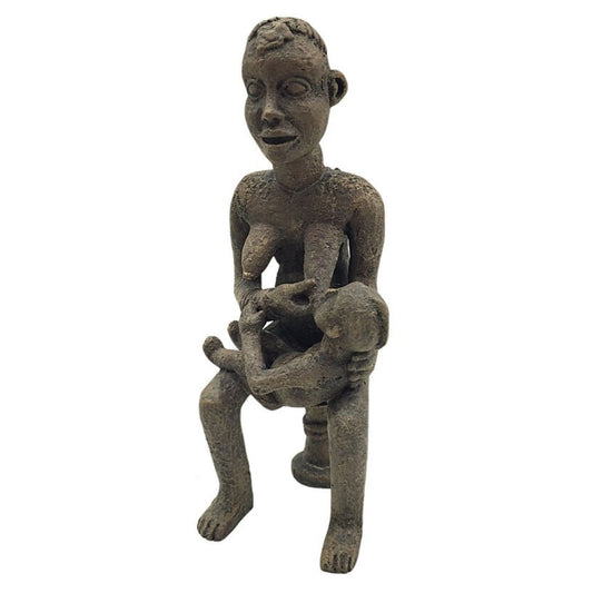 African Bangwa Anyi: Mother of Twins Figurine Museum Replica 6H