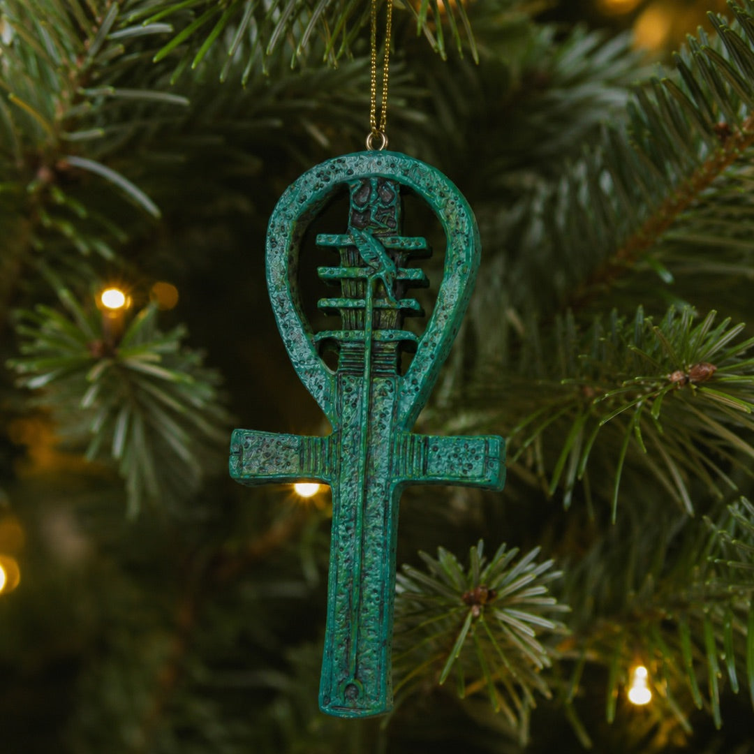 Djed Pillar Ankh Ornament, Ancient Egyptian Art