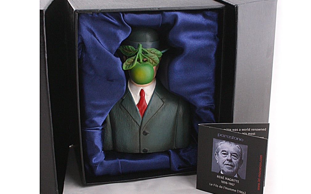 Pocket Art Son of Man with Green Apple and Bowler Hatby Magritte Miniature Statue
