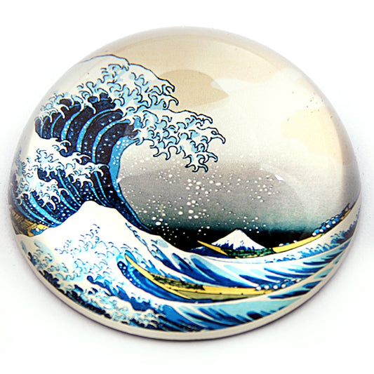 Great Wave off Kanagawa Glass Paperweight by Hokusai