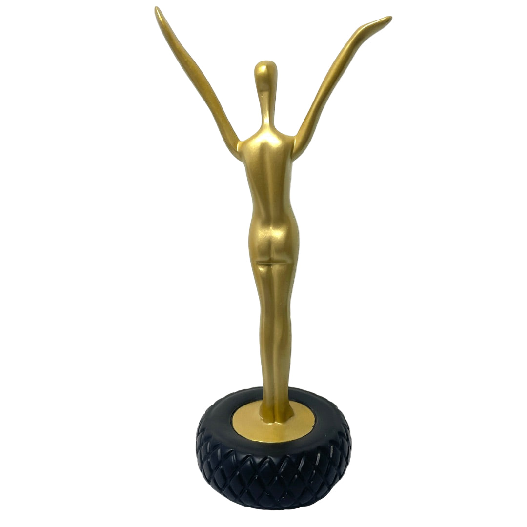 Salvador Dali, Welcome Statue – Gold Figurine on Tire, Parastone SD13