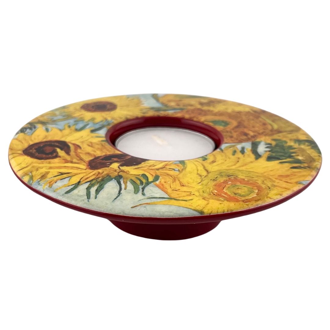 Tealight - Van Gogh Sunflowers Round Ceramic Candleholder