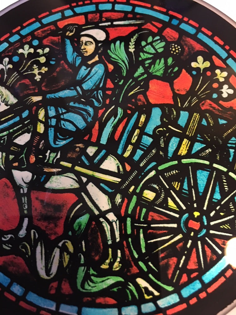 Chartres Cathedral Windows Glass Coasters Set of 4 with Storage Stand