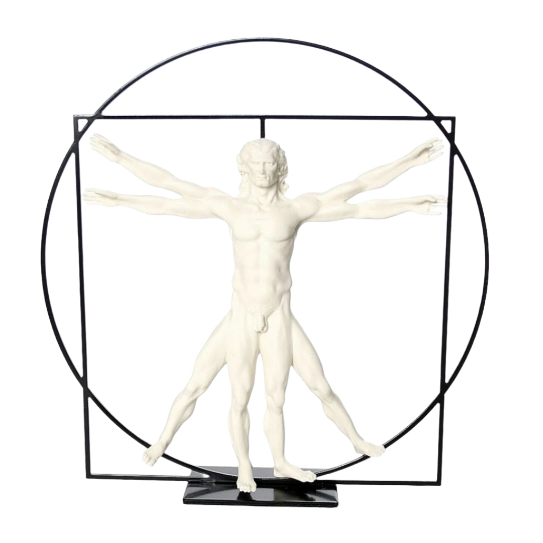 Vitruvian Man – 3D Sculpture by Leonardo da Vinci White