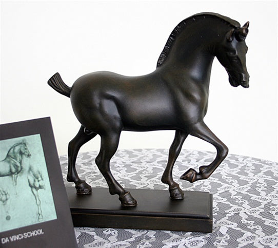 Horse Statue Active Walking Renaissance by Leonardo daVinci School Desk Statue