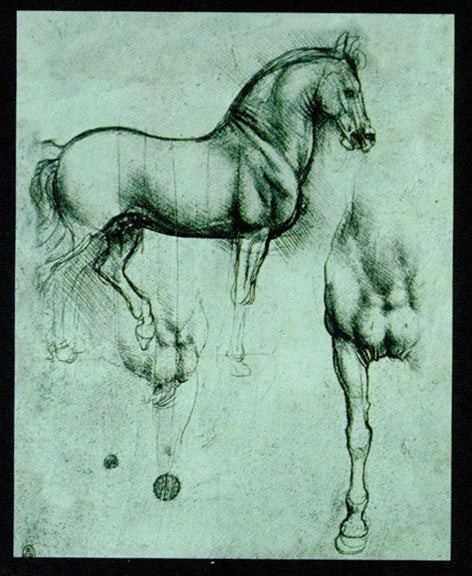 Horse Statue Active Walking Renaissance by Leonardo daVinci School Desk Statue