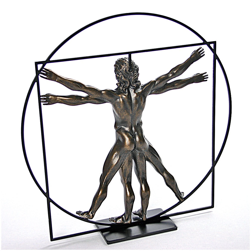 Vitruvian Universal Man Statue by DaVinci, Bronze