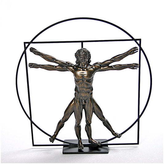 Vitruvian Universal Man Statue by DaVinci, Bronze