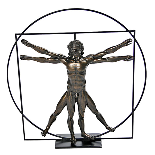 Vitruvian Universal Man Statue by DaVinci, Bronze