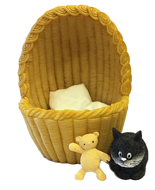 Cozy Nest Little Kitten Snuggling with Bear Small Statue Two Piece Set by Dubout