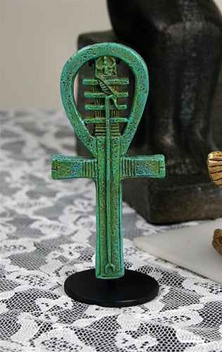 Egyptian Ankh Djed Pillar Amulet Miniature Sculpture