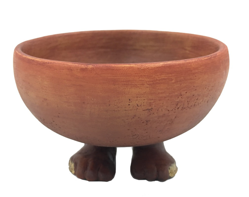 Egyptian Offering Bowl with Human Feet Small Figurine