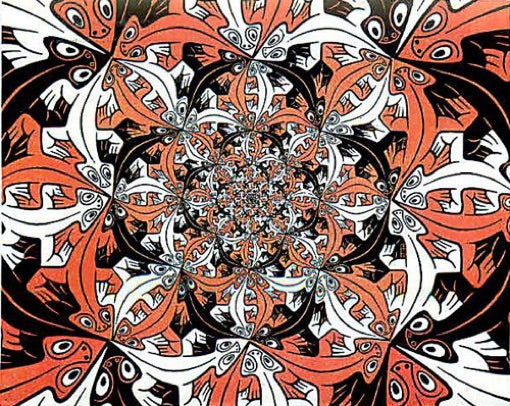 Escher Lizards Geckos Sphere Tessellation Paperweight Orb Parastone ESC06