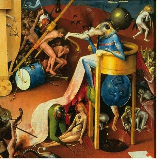 Devil on Night Chair Larger by Hieronymus Bosch from Garden of Earthly Delights