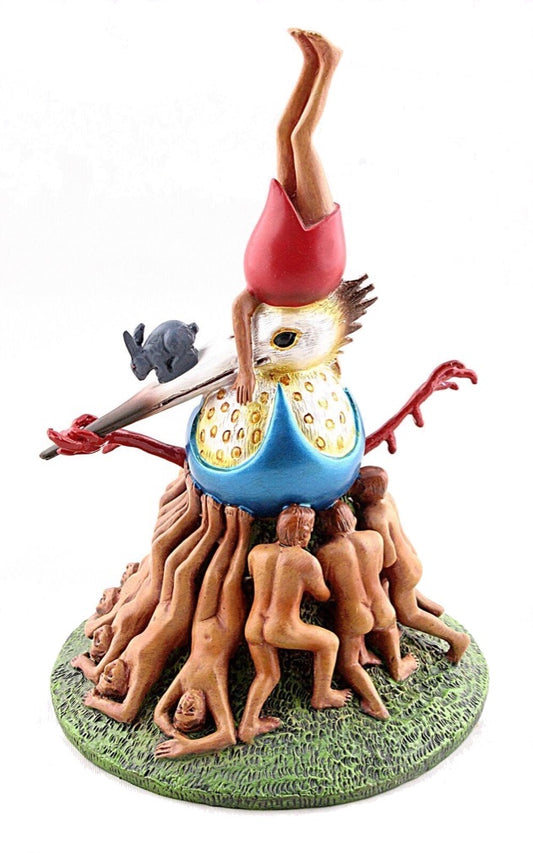 Hieronymus Bosch Figurine Fantasy Group of Men Lifting Bird Statue