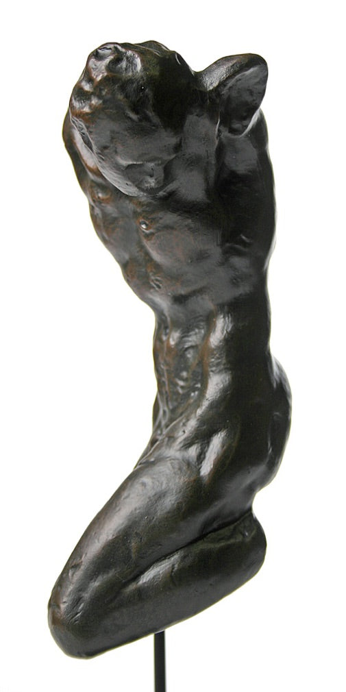 Male Body Twisting Corps Man Suspended on Metal Stand by Michelangelo