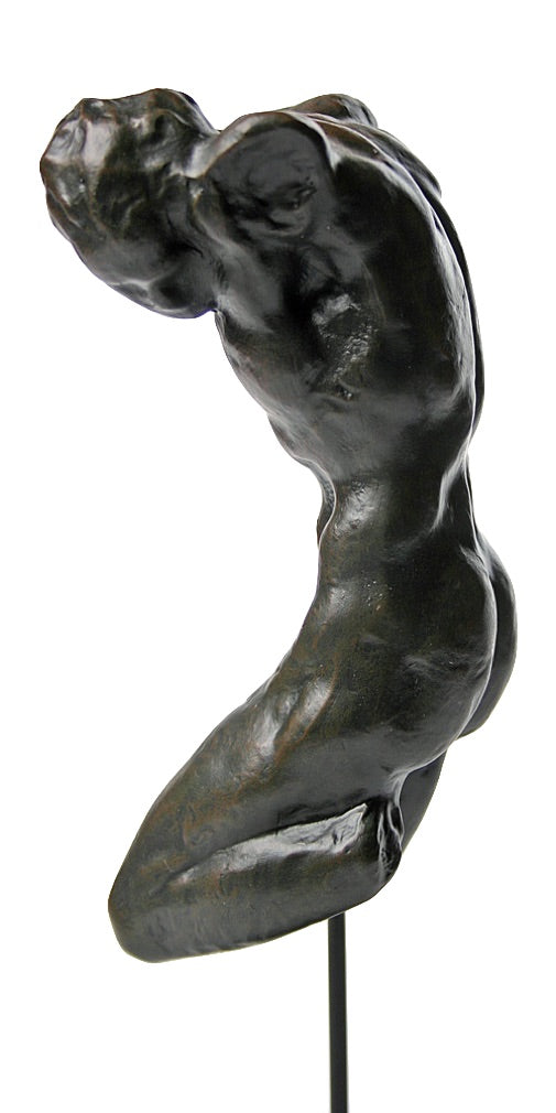 Male Body Twisting Corps Man Suspended on Metal Stand by Michelangelo