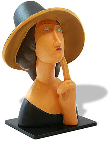 Jeanne Hebuterne Lady in Straw Hat Statue (1918) by Modigliani - MO03