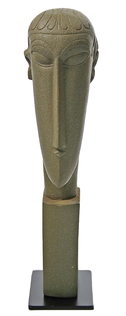 Modigliani Head with metal base, 8.75in.H - MO06