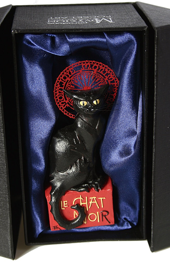 Pocket Art Le Chat Noir Black Cat Miniature Statue by Steinlen