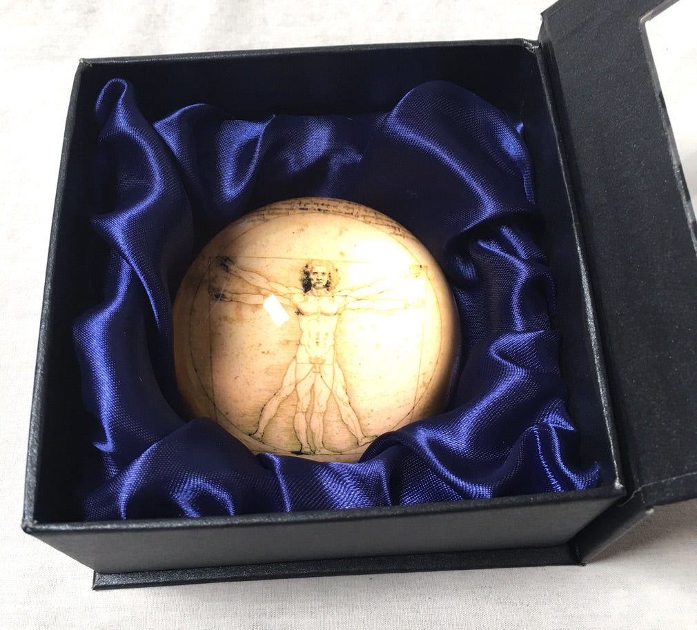 Vitruvian Man Glass Paperweight by Davinci PDAV1 Parastone