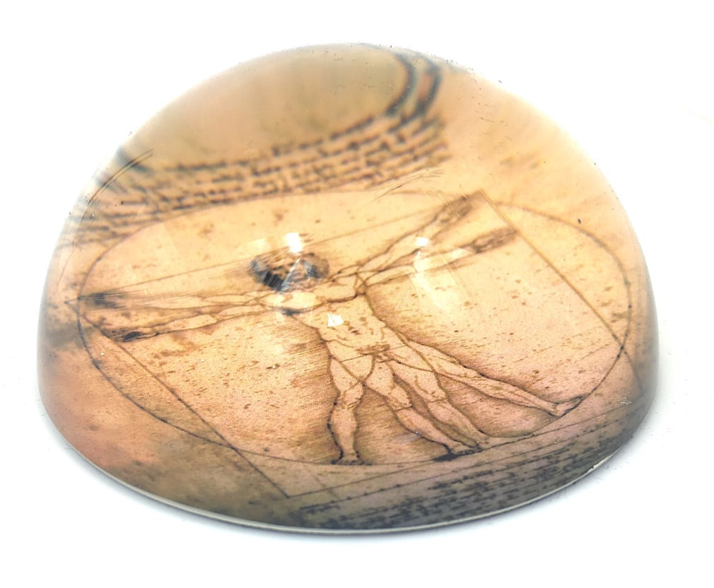 Vitruvian Man Glass Paperweight by Davinci PDAV1 Parastone