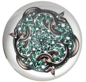 Snakes Glass Paperweight by M.C. Escher