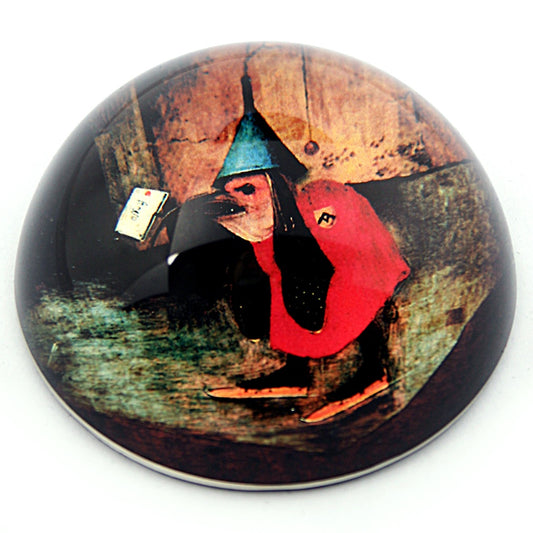 Bird With Letter from Temptation of St Anthony Glass Paperweight by Bosch