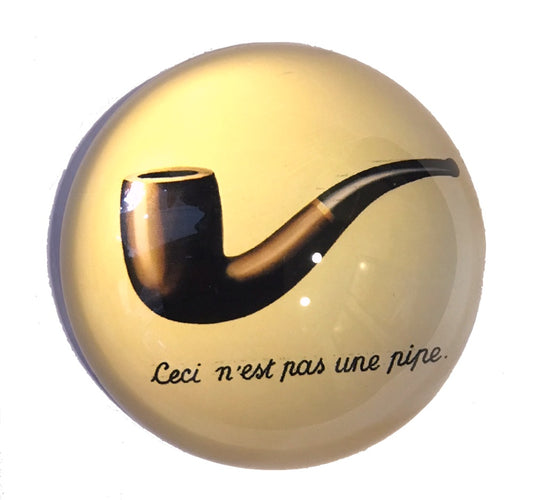 Ceci n'est pas une pipe Art Glass Paperweight by Magritte