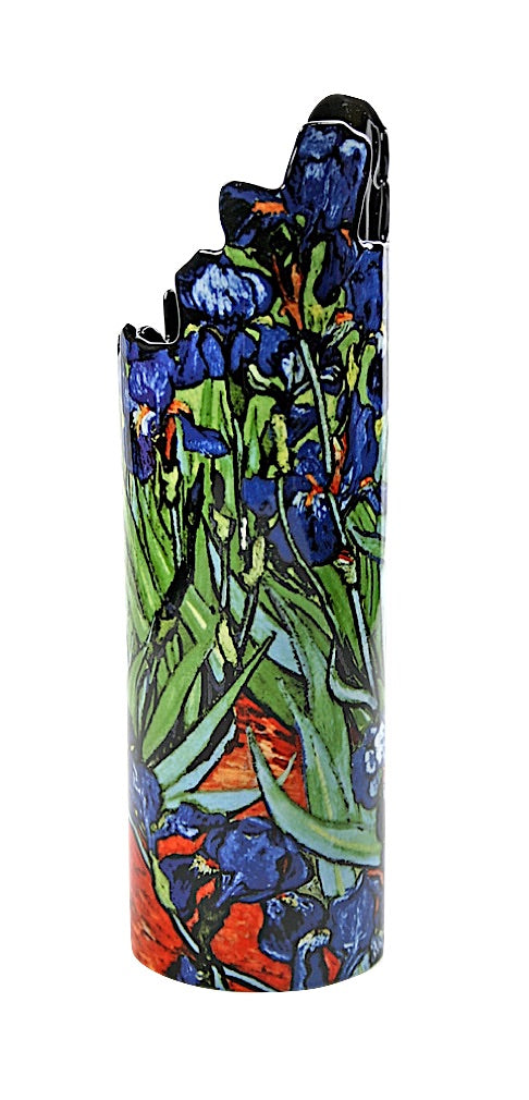 Irises Violet Green Ceramic Flower Vase by Van Gogh