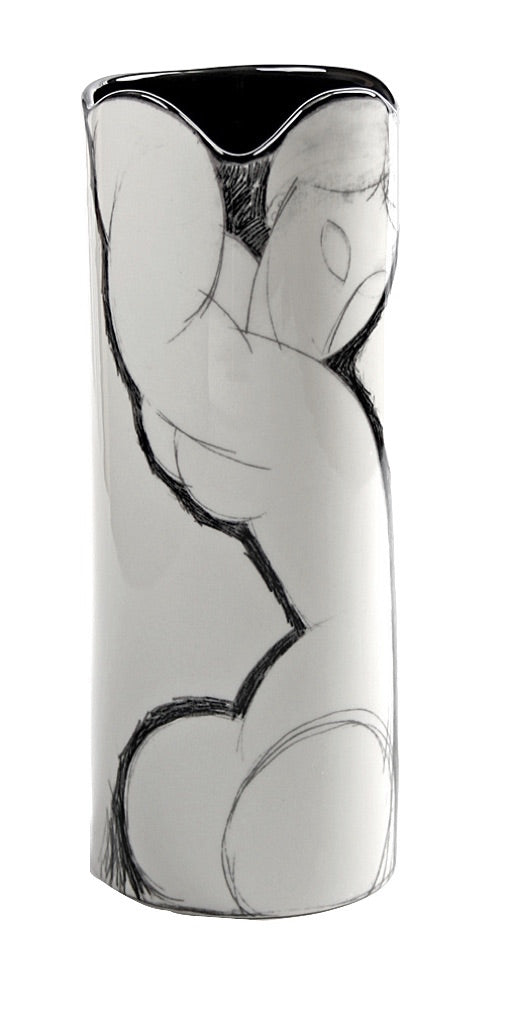 Modigliani Woman Caryatid Modern Black White Museum Art Ceramic Flower Vase