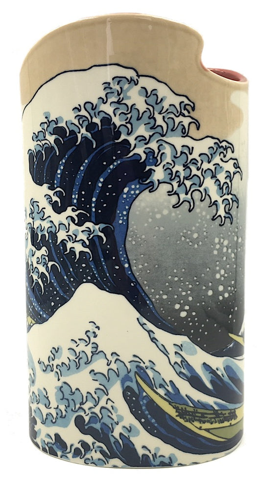Hokusai Great Wave Off Kanagawa Japanese Ceramic Flower Vase
