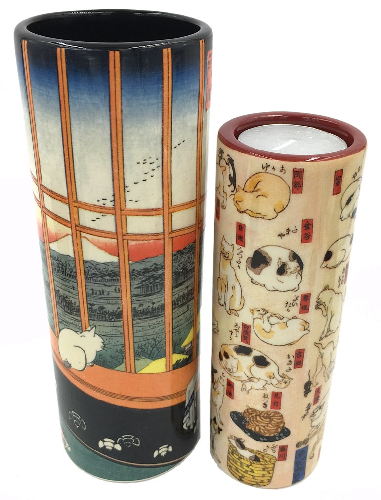 Cats Doing Everyday Activities Japanese Tealight Candleholder by Kuniyoshi