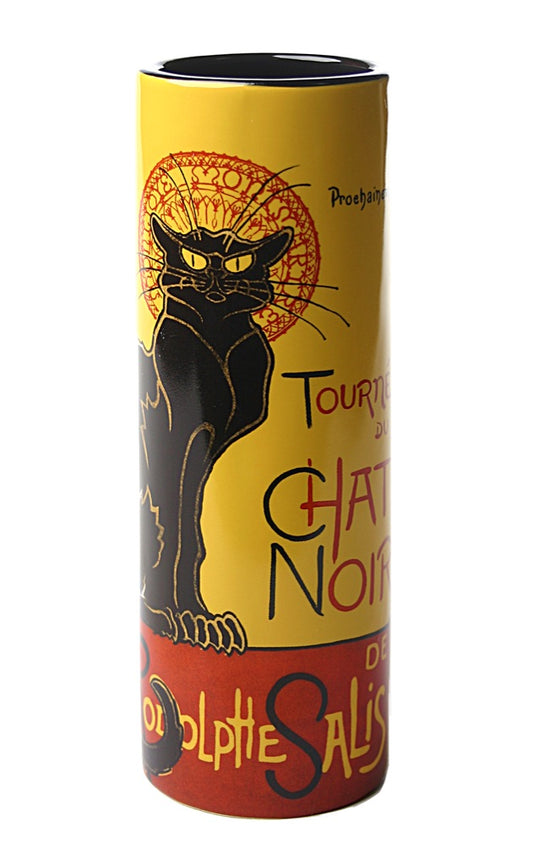Steinlen Le Chat Noir Cat Ceramic Bud Vase