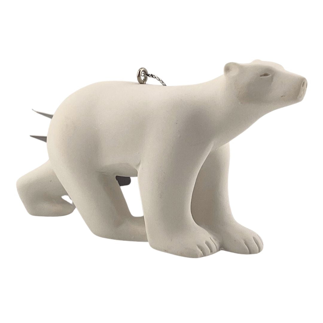 Ornament Pompon Polar Bear Statue Miniature 2.1H x 4L