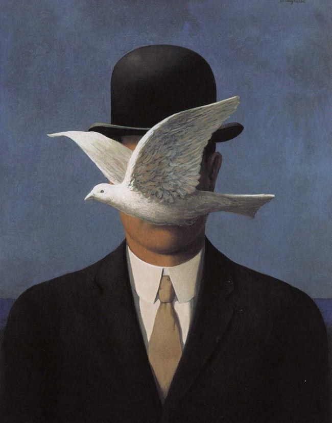 Man in Bowler Hat with Dove l'homme au chapeau melon Statue