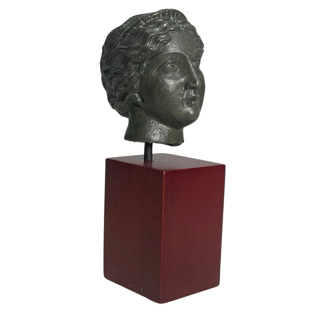 Pocket Art Head of Venus Aphrodite with Earring Roman Goddess Miniature Bust Statue