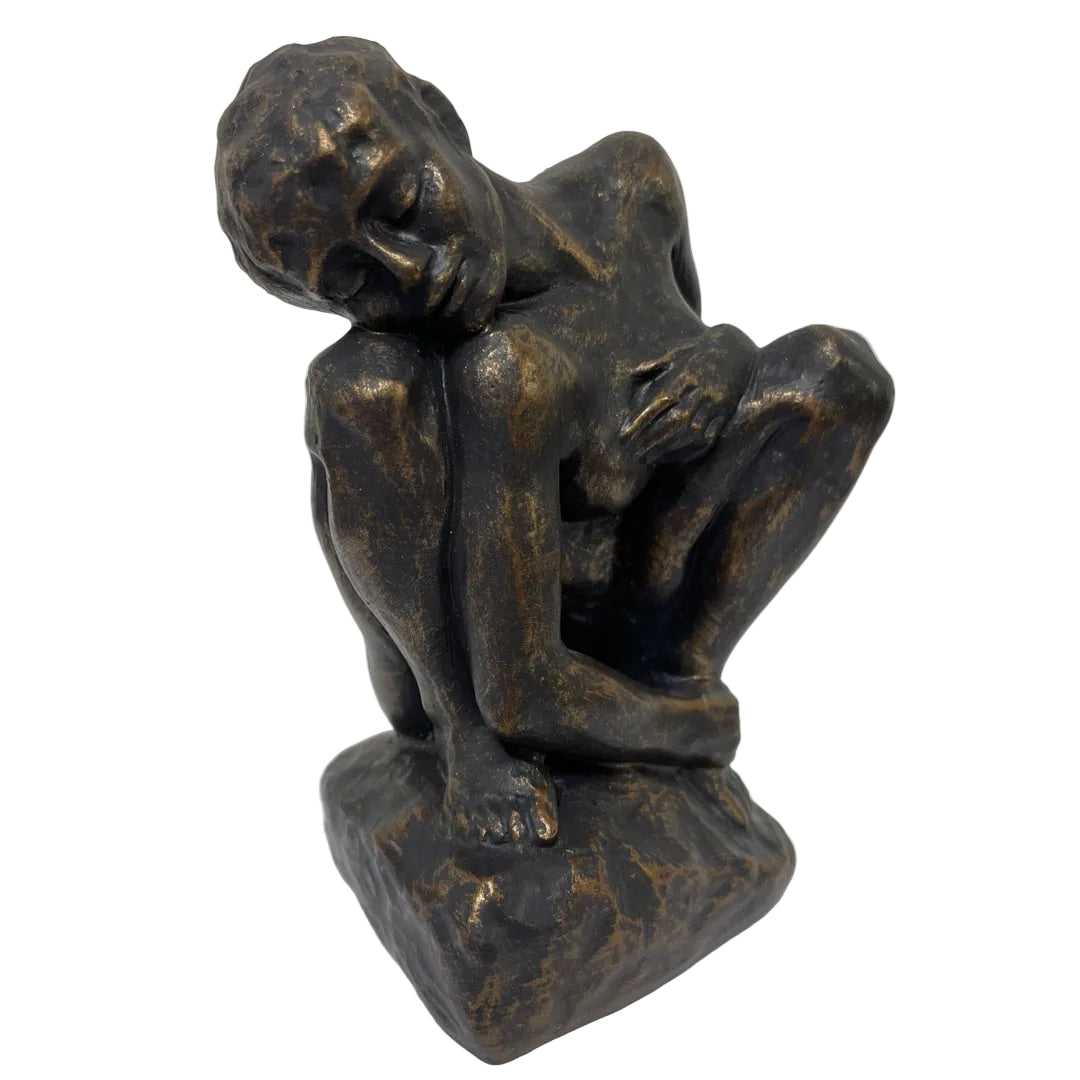 Crouching Woman Statue by Rodin Small Figurine Bronze Finish