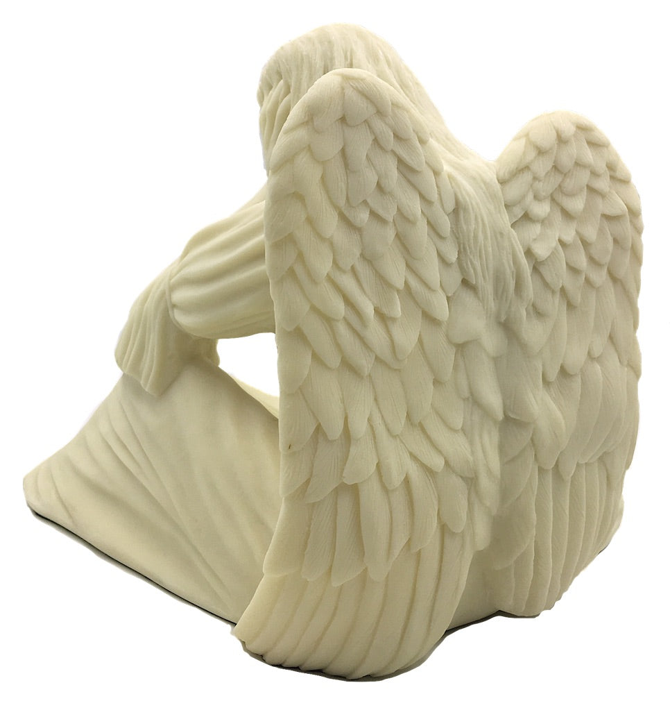 Seated Angel with Child Garden Statue, 12.5-Inch Decorative Figure