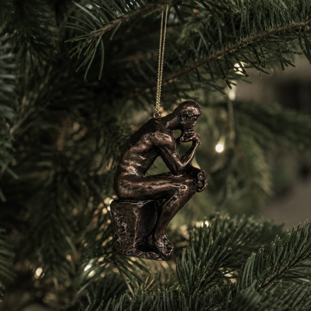 Rodin Thinker Christmas Ornament, Auguste Rodin