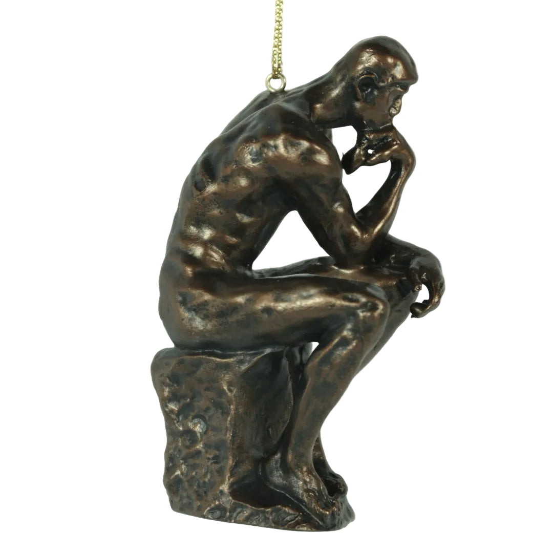 Rodin Thinker Christmas Ornament, Auguste Rodin