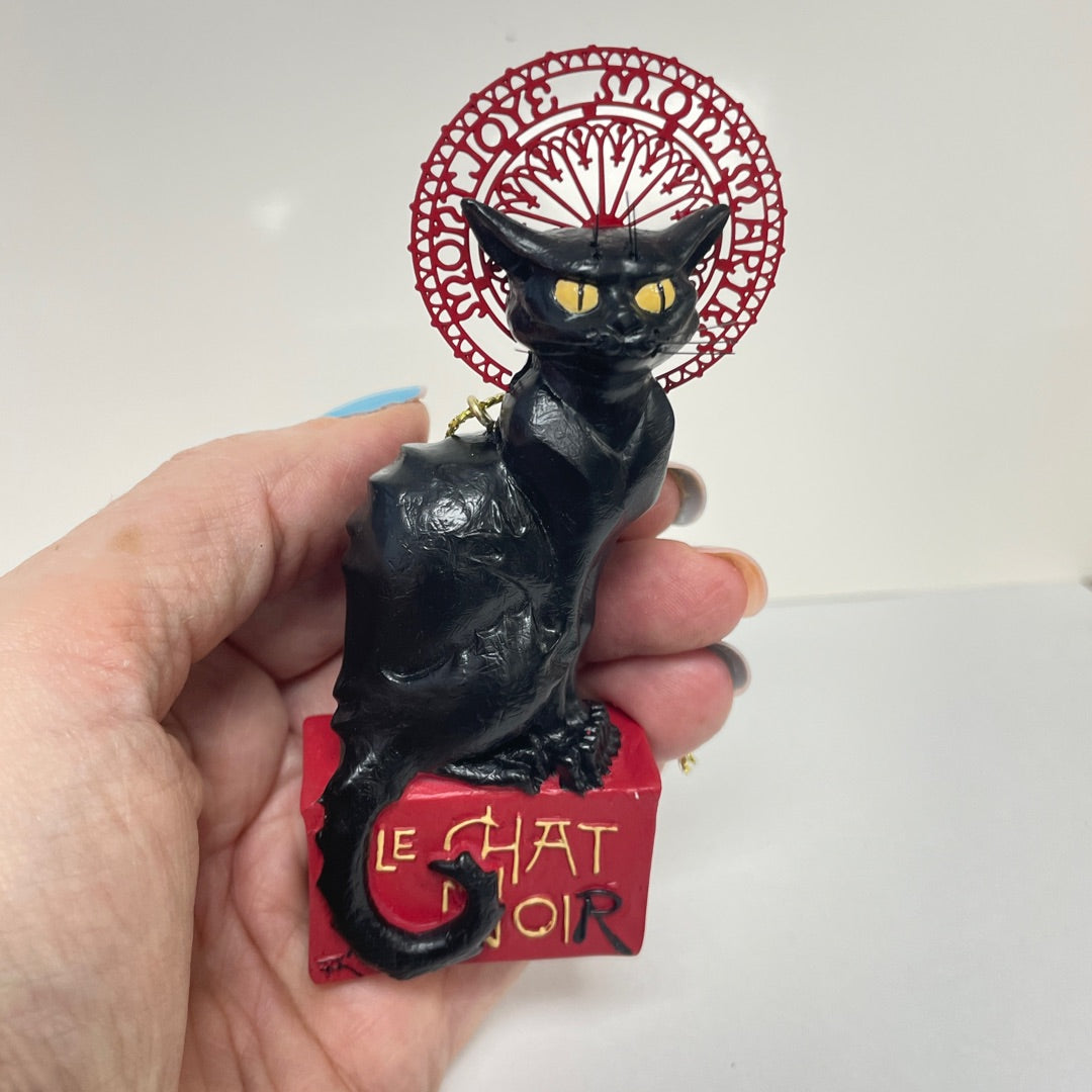 Le Chat Noir Black Cat Christmas Ornament by Steinlen
