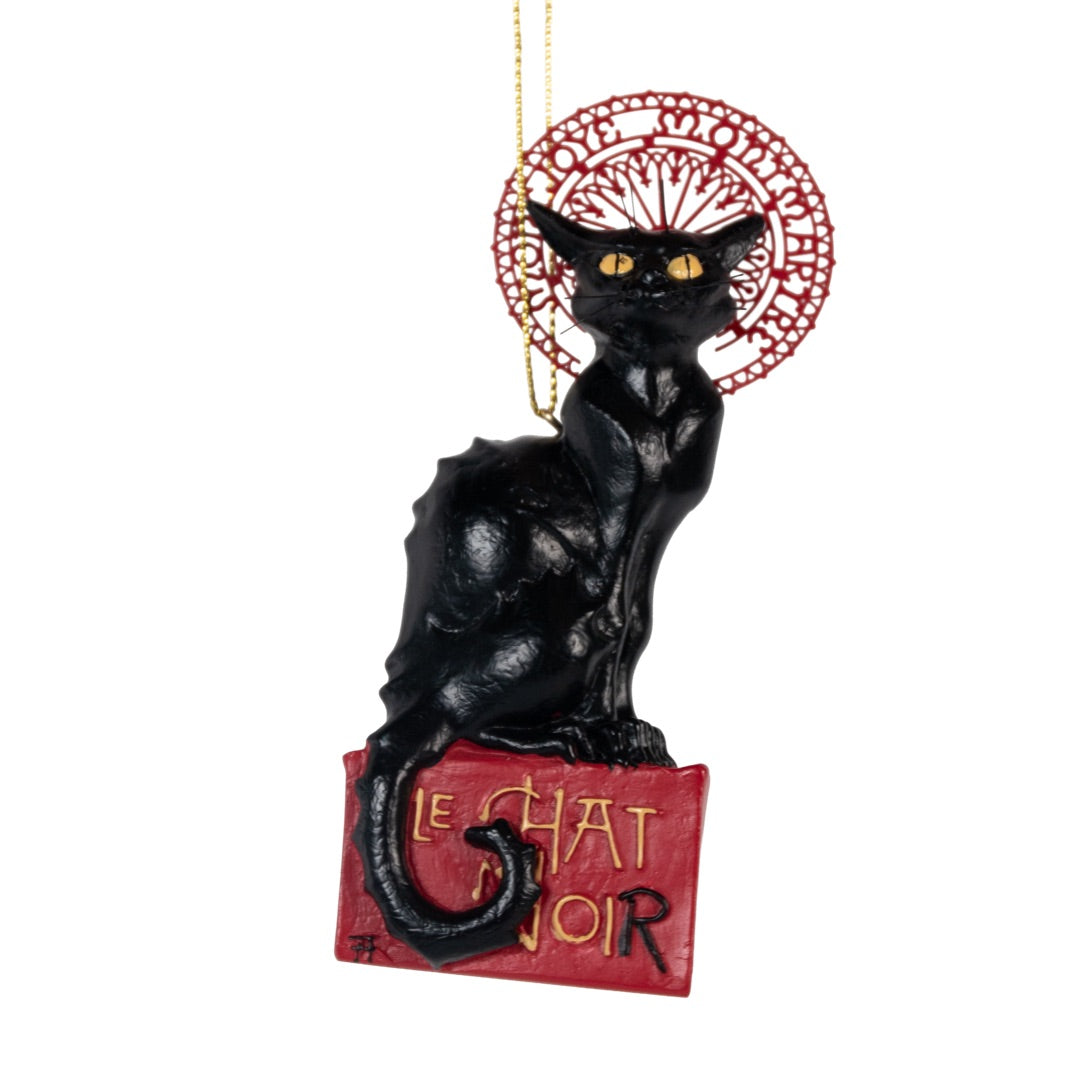 Le Chat Noir Black Cat Christmas Ornament by Steinlen