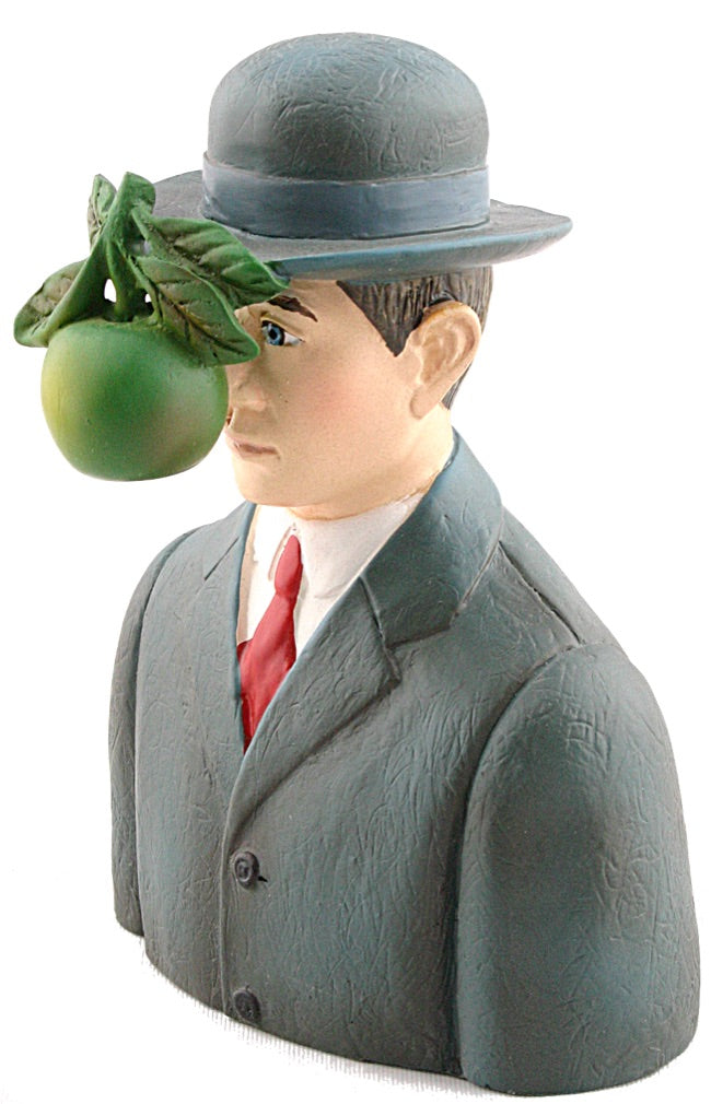 Painting Bowler Hat Green Apple Decorative Statue Son Man With