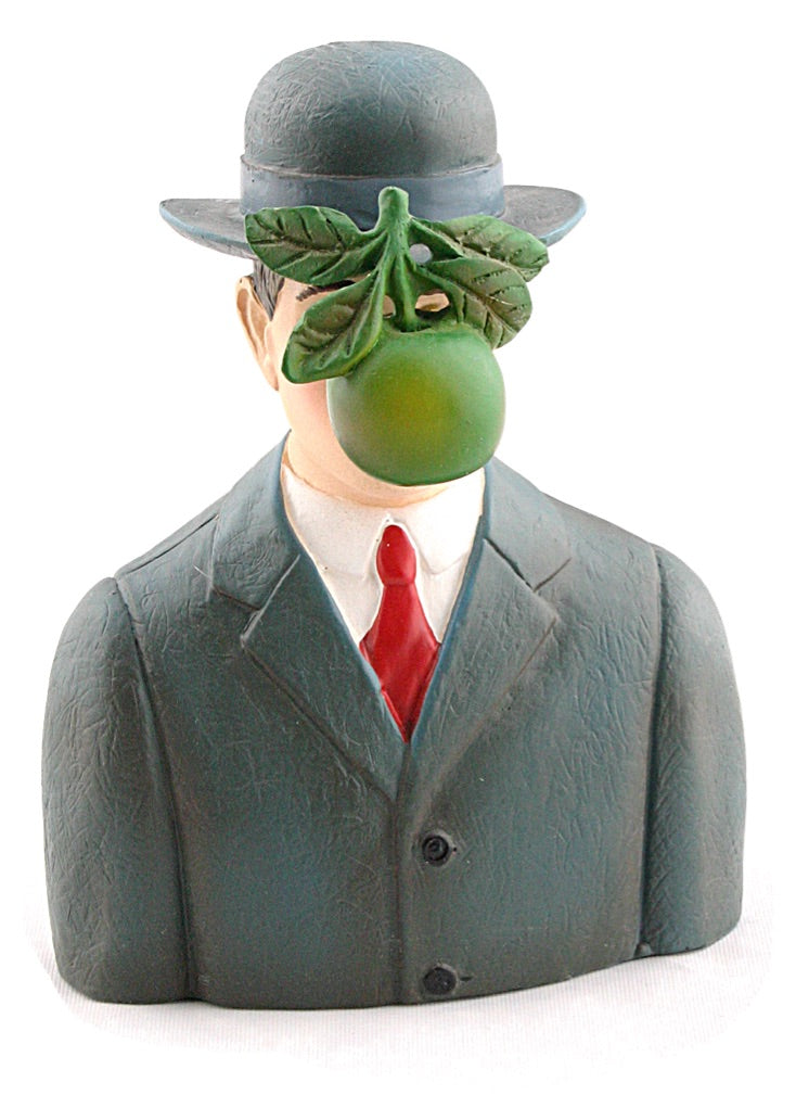 Pocket Art Son of Man with Apple by Magritte Mini Statue